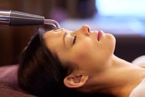 woman getting Ultherapy or High Intensity Focussed Ultrasound (HIFU)
