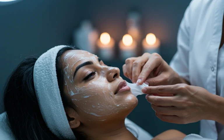 women getting chemical peel procedure
